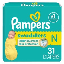 Pampers Baby Diapers Swaddlers 31Count Ultra Absorbent Disposable Newborn Diaper