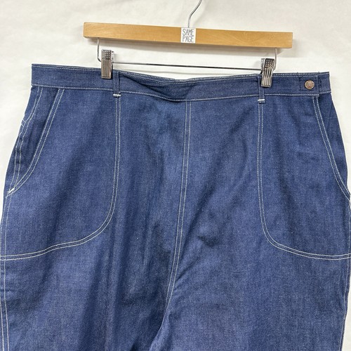 Vintage Side Metal Zip Denim Jeans Deadstock With Tag 42 In Waist Hemmed Shorts - Bild 3 von 15