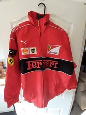 Adult F1 Racing Jacket FERRARI RED Embroidered Cotton Padded Size Large