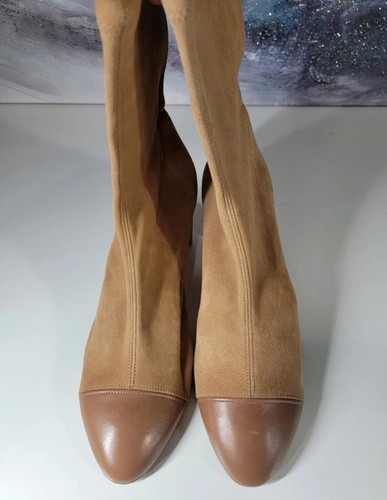 STUART WEITZMAN Wom EU 42 US 11 SOCKS Fernanda Cap-Toe Suede Leather Ankle Boots