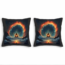 Serene Cosmic Vortex Throw Pillow Covers - Set of 2 18x18in Cushion Cases