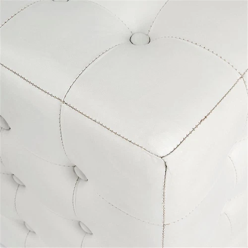 Butler Leon White Leather Ottoman - Picture 6 of 8