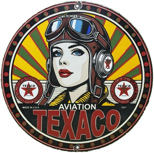 VINTAGE TEXACO MOTOR OIL PORCELAIN SIGN TEXAS GASOLINE GAS STATION PUMP PLATE