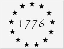 1776 13 Stars Betsy Ross Stencil Template - Reusable 4th of July Stencil of A