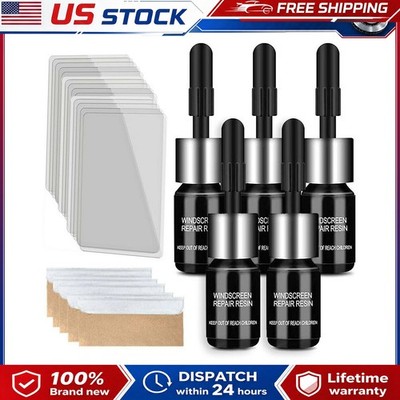 Windshield Crack Repair Kit 5Pcs Nano Liquid for Rock Chip Star Fix Tool