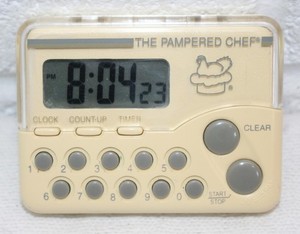 GENUINE Pampered Chef 1900 Digital Kitchen Clock & Timer Retired, WORKS! READ!!
