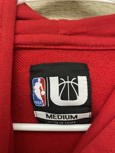 NBA Chicago Bulls Short Sleeve Hoodie T-Shirt Size Youth Medium Red Jordan - Picture 3 of 4