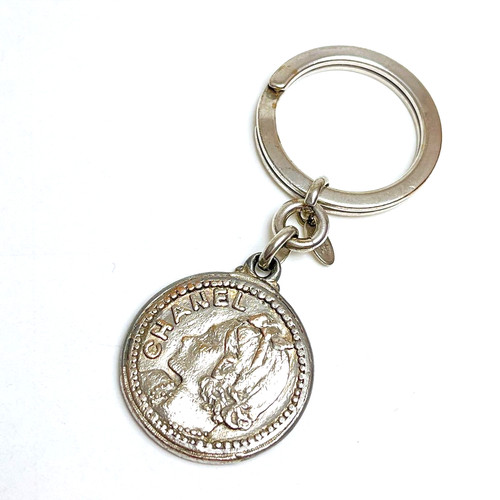 Chanel Mademoiselle No.5 Keyring Silver Made in France 06P 3.15in