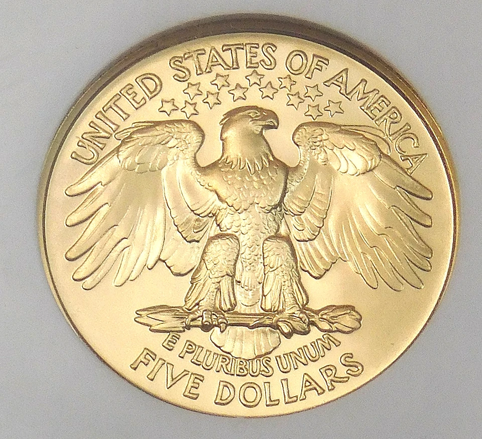 1999 W $5 Gold Washington NGC MS70 almost 1/4 oz Gold Small Mintage #K368 - Image 4 of 4