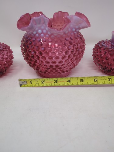Set portacandele e ciotola vintage Fenton mirtillo opaco piano cottura - Foto 6 di 9