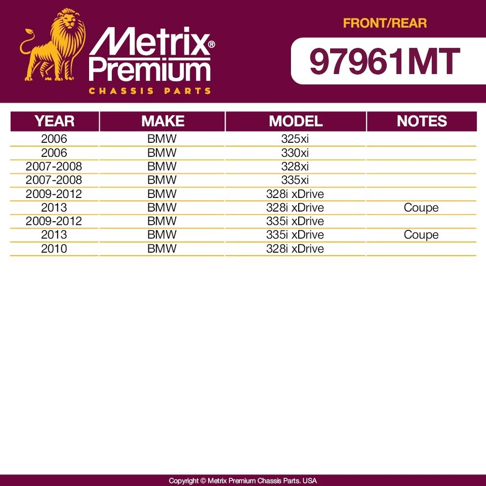 Kit de eslabones de barra estabilizadora delantera y trasera para BMW 325xi 330xi 2006 2007-2008 328xi Foto 2 de 4