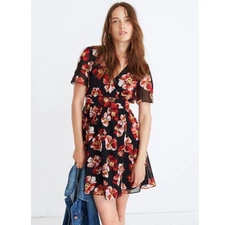 Madewell Tulip-Sleeve Mini Dress in French Rose Size 4