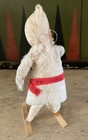 #5 - Antique Christmas German SANTA CLAUS on Wood SKIS Cotton ORNAMENT — photo 3