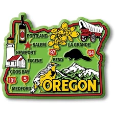 Oregon Colorful State Magnet by Classic Magnets, 3.2" x 2.5"