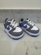 Image of Baby Nike Air Force Easy On Trainers Size 1.5 Brand New Blue, White And Grey