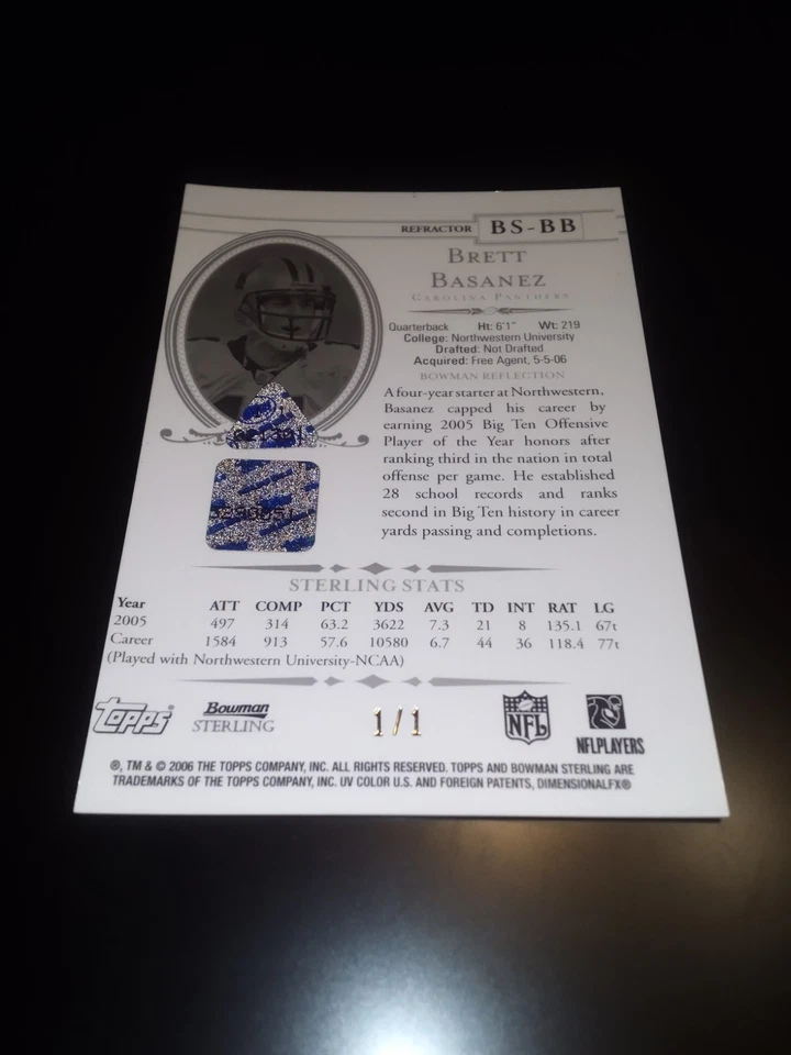 Super Rare #1/1 Brett Basanez Auto Bowman Sterling 1/1 Autograph RC Holy Grail! - Image 4 of 4