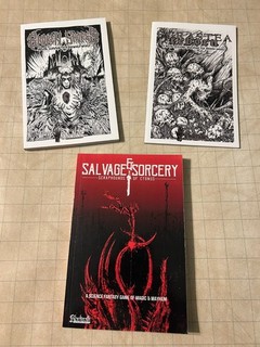 Broken Shores with Egrastea and Salvage & Sorcery RPG books Blackoath D&D