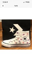 Girls Size 3 Youth Missy CONVERSE Ctas Hi Top Pink Jellyfish White A13454