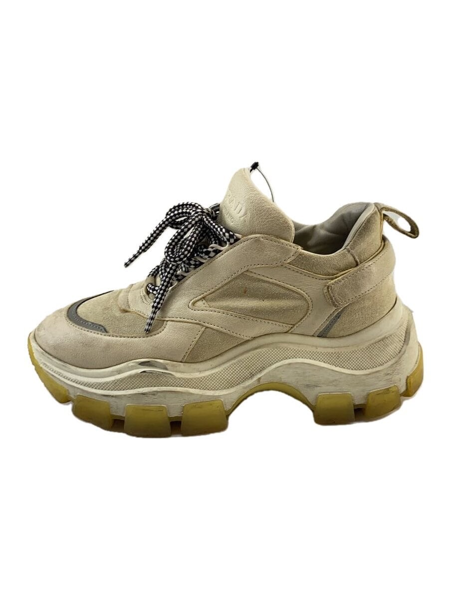 PRADA Low-Cut Suede Sneakers Size 38 BEG Style 586