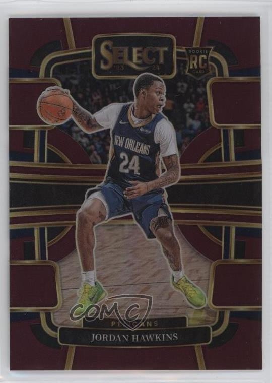 2023 Panini Select Concourse Maroon Prizm /175 Jordan Hawkins #72 Rookie RC 14cm