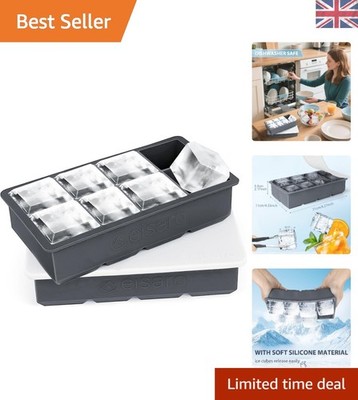 2er Set große Silikon Eiswürfelschalen - BPA frei, ideal für Getränke & Babynahrung
