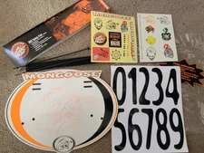 old mid School Mongoose bmx bike racing number plate numbers decal sticker kit #