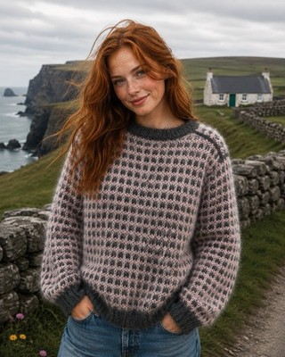 Vintage 80 s Beechfield Mohair Wool Sweater Ireland Medium