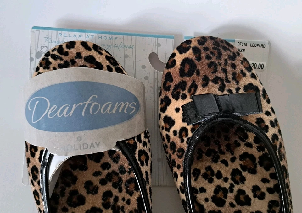Zapatillas de ballet Dearfoams para mujer con estampado de leopardo talla 10 nuevas con etiquetas Foto 2 de 4