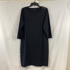 Gently Loved Talbots Black Women's 3/4 Sleeve Dress, Sz. L