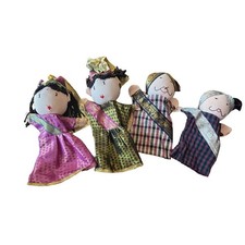 Royal Persian Hand Puppets Trades of Hope 2 Princes  2 Princesses VTG READ