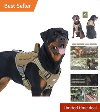 Breathable Molle Tactical Dog Harness - Reflective No Pull Design for Large Dogs