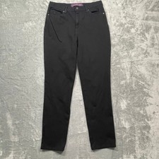 Gloria Vanderbilt Amanda Pants Womens 6 Black Tapered High Rise Stretch Casual