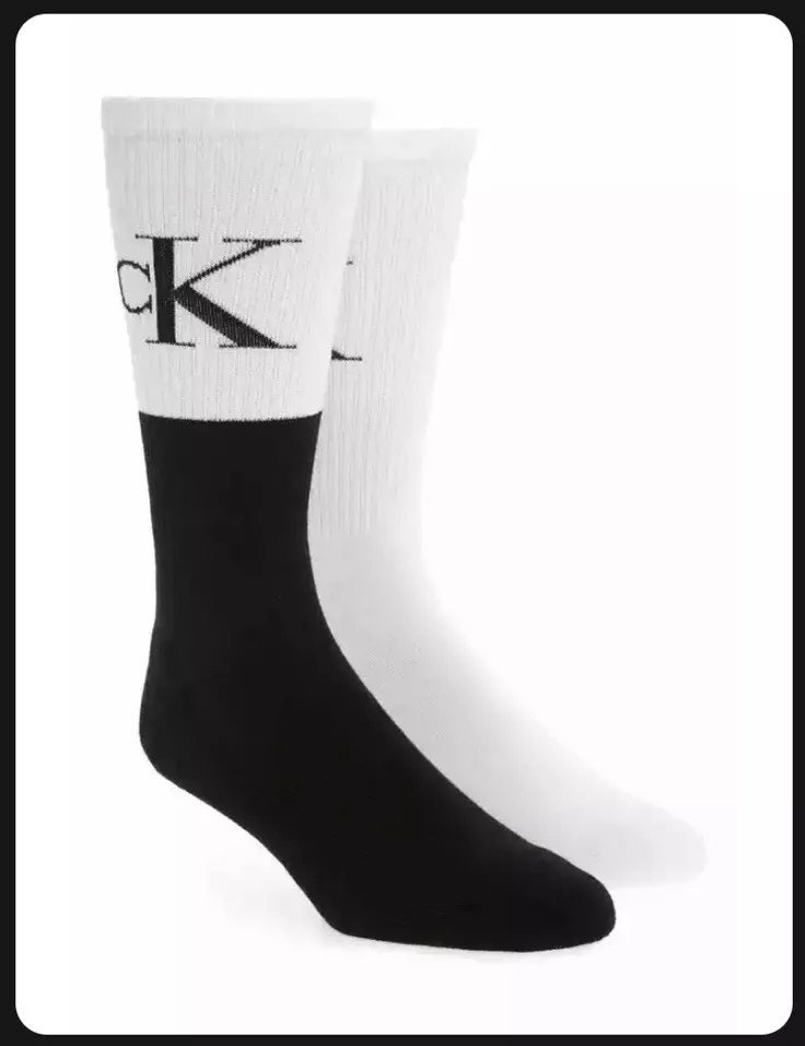 Calvin Klein Jeans Mens Cotton Cushion Crew Socks 2 Pack White