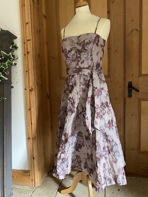 Coast Mauve Floral Wedding Party Cocktail Prom Dress Size 10 VGC | eBay