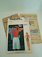 Butterick 4817 Summer Short Set Fast and Easy Size 12 1970s Uncut
