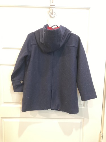 Hope & Henry Kid’s Boys Wool Toggle Duffle Coat Size 4 XS Navy Blue Hooded - Picture 3 of 6