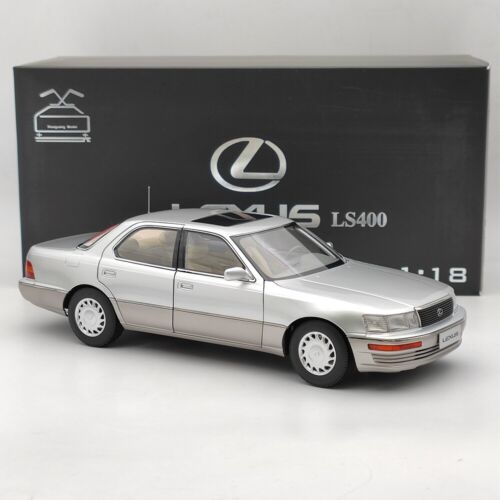 Toyota Lexus LS400 1:18 primera generación modelo diecast colección plata abierta - Imagen 2 de 8