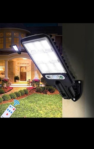 Solar Power LED PIR Motion Sensor Wall Light Security Outdoor Garden Flood Lamp - Picture 6 of 8