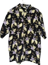 Vintage OP Shirt Men  s Size L Hawaiian Floral Button Up Collared 1990s