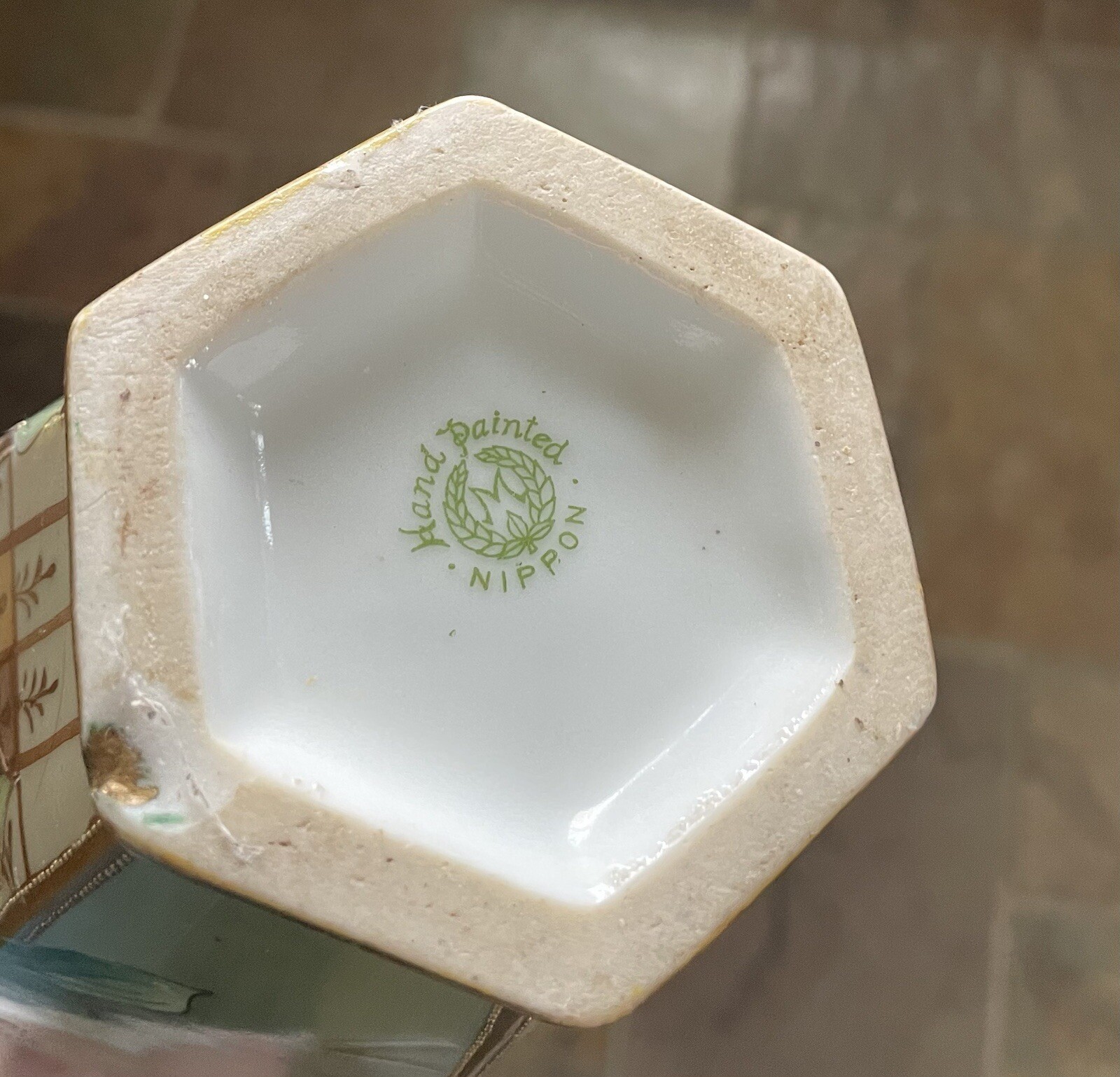 Antique Nippon Two Handled Vase Hand Painted  Floral Gilded Accents