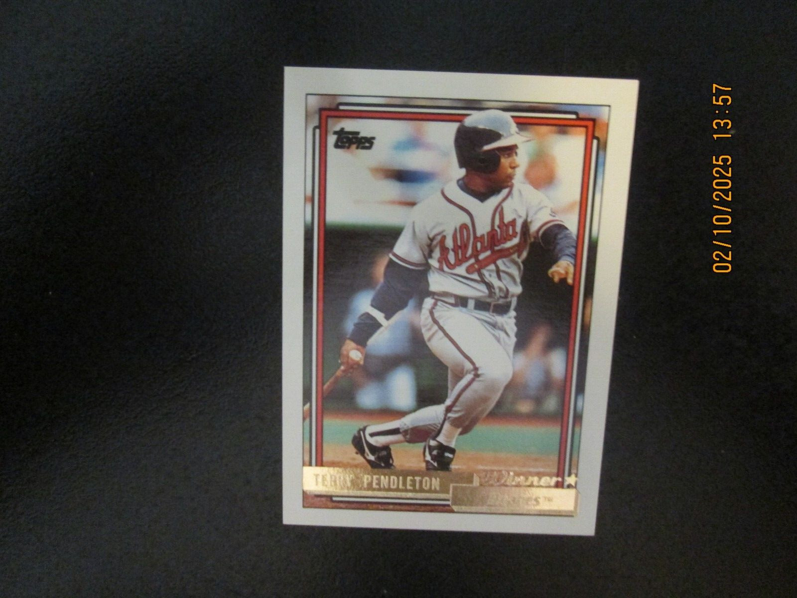 TERRY PENDLETON BRAVES 1992 TOPPS GOLD WINNER BASE CARD  #115