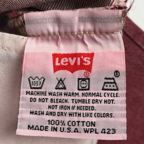 Levis 501 For Women 24x32 Red Jeans Vintage Button Fly Straight Leg Made In USA - Picture 7 of 10