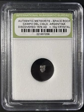 AUTHENTIC METEORITE SPACE ROCK from CAMPO DEL CIELO ARGENTINA 1576 AD.