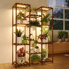 Plant Shelf with Grow Light for Multiple Pots - Large Indoor Stand