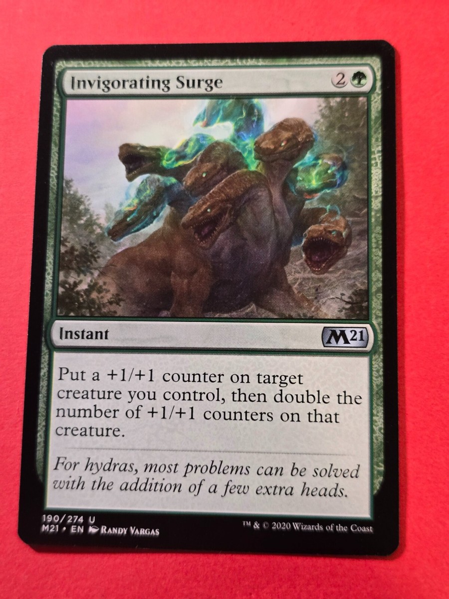 mtg core 2020 most expensive cards 2020 Magic The Gathering Core Set 2021 #190 Invigorating Surge, UC, NF, cd1