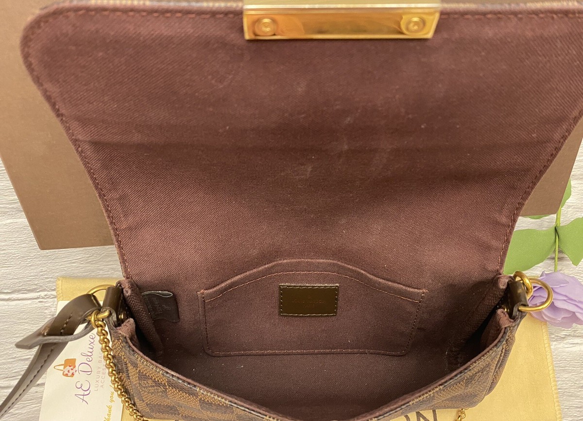 🌸Louis Vuitton Favorite PM Damier Ebene Clutch Crossbody