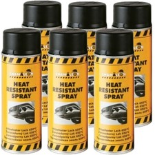  Thermolack 1K Hitzfester Lack Schwarz 6x 400ml Spray Hitzfest 650°C Chamäleon 