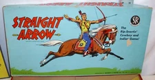STRAIGHT ARROW INDIAN BOARD GAME 1950 SELCHOW & RIGHTER BOXED 