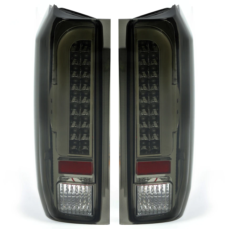 DOT For Ford F150 F250 F350 1990-1997 LED Black Smoke Tail lights Brake Lamps - Image 2 of 4