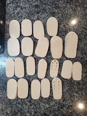Lot of 61 new Rubber Heel Lifts by G & W Heel lifts cream colored various sizes - Photo 1/4